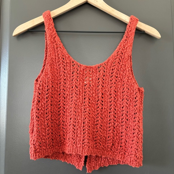 Free People Stanley Crochet Knit Tank in Rust/Iron We the Free Size XS - Picture 7 of 8